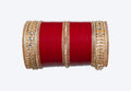 Luxury Red Bridal Chura Set with CZ Stone Designer Bangles