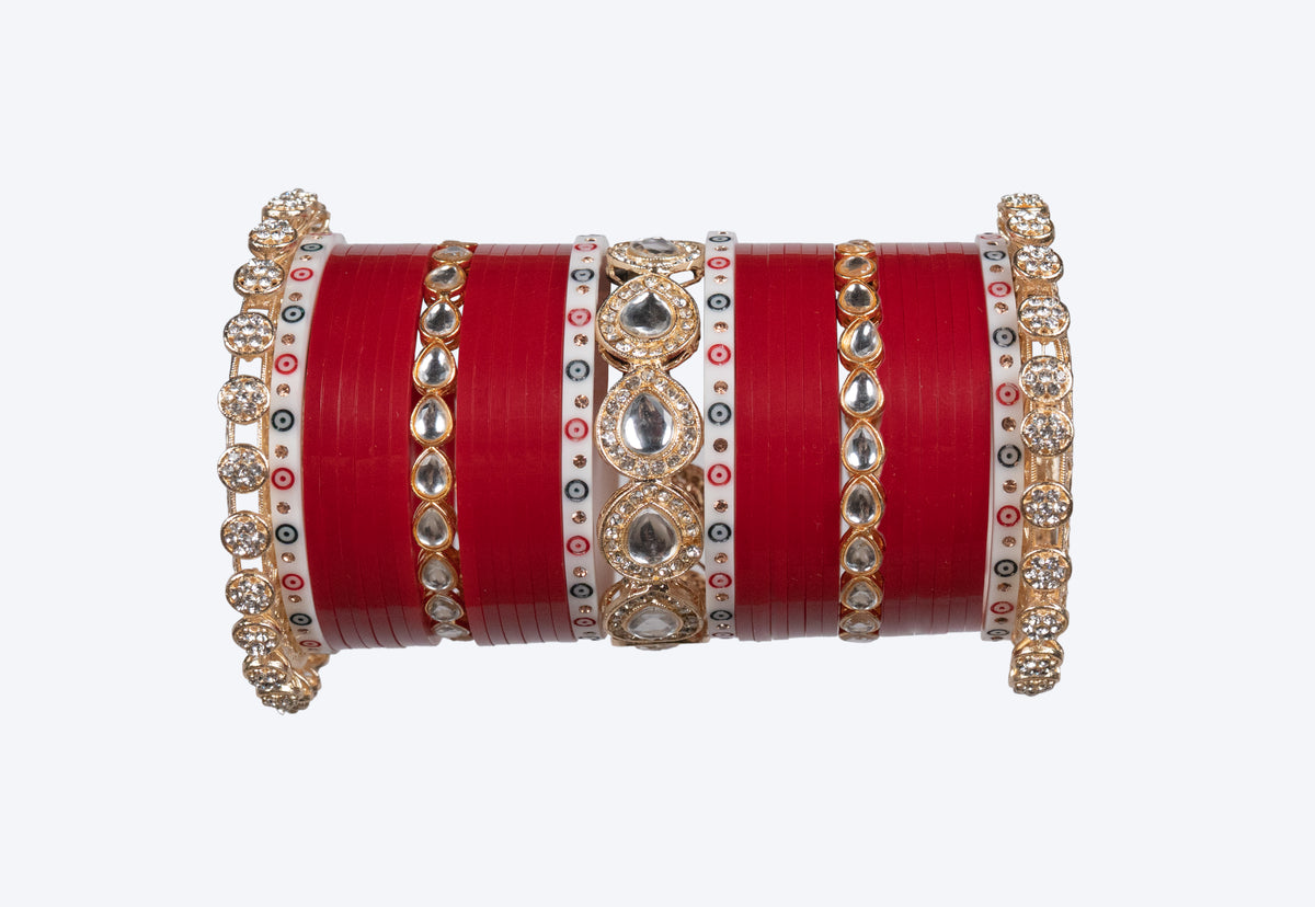 Royal Kundan & Evil Eye Accent Bridal Chooda Set