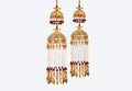 Vintage Mirror Work & Maroon Bead Pearl Bridal Kaleerein