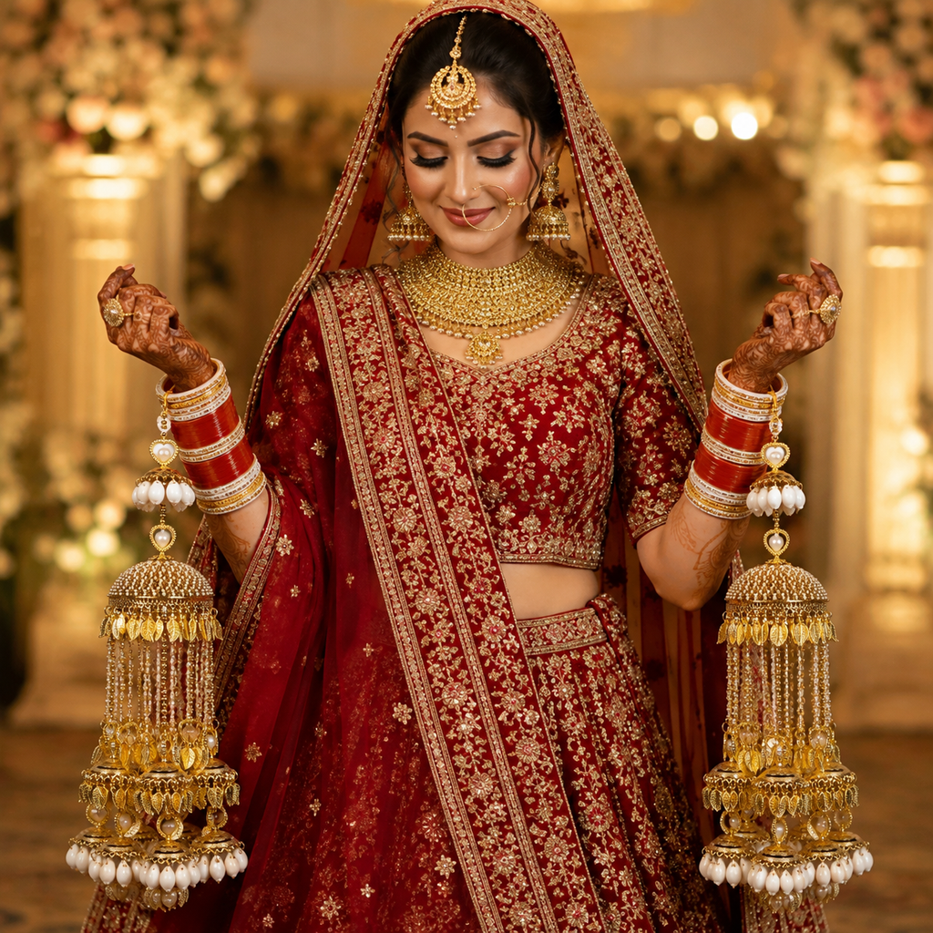 Boho Shell & Gold Leaf Cascading Tiered Bridal Kaleerein