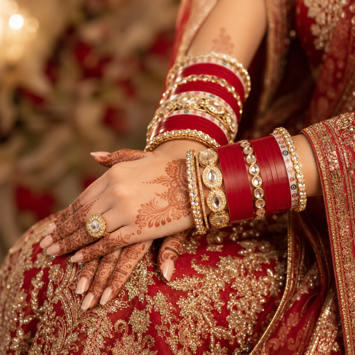 Royal Kundan & Evil Eye Accent Bridal Chooda Set