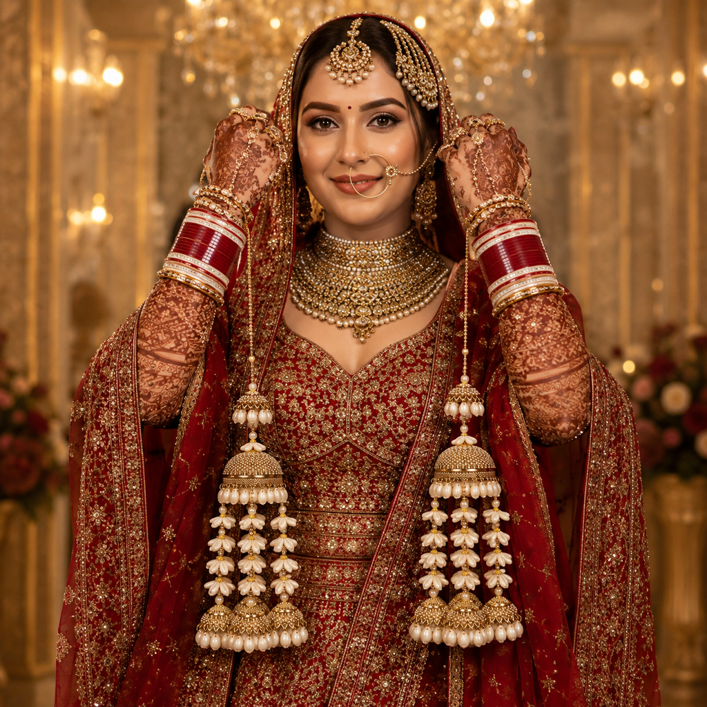 Boho Shell & Cascading Cowrie Pearl Bridal Kaleerein