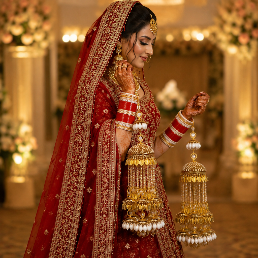 Boho Shell & Gold Leaf Cascading Tiered Bridal Kaleerein